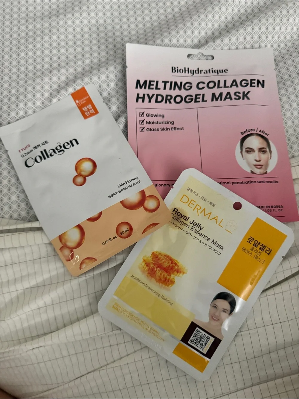 3pack mix Pink Melting Collagen Hydrogel Mask - Hydrating Glow